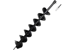 CNSTZX Earth Drill 800 mm Steel Garden Drill with Safety Bolt & Adapter Earth Drill SDS Garden Spiral Drill Pile Drill Well Drill Excavation Work Floor Drill Black (800 mm x 120 mm)