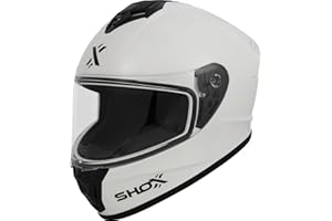 SHOX HELMETS Shox Command Solid Motorcycle Helmet ECE 22.06 Approved Unisex Plain Full Face Street Road Motorbike Protective Crash Lid for Bike Riding