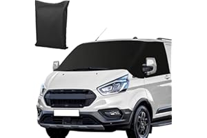 EZGETOP Osłona na przednią szybę samochodu, zamiennik do F-ord Transit Custom, ochrona przed słońcem 600D, wodoszczelna, odporna na promieniowanie UV, odporna na warunki atmosferyczne, odporna na mróz osłona