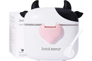 Bebamour Formula Dispenser Portatile Dispenser di Latte in Polvere Contenitori Snack con Paletta e Livellatore,460 ML,New Black