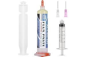 ALLECIN Flux lödning inget rent lödflöde 30 ml blyfri lödning flödespasta 30 CC ingen rengöring lödning flödespasta AEC-559-SFP-30CC med tryckstång spruta för SMD PCB BGA (paket med 1)