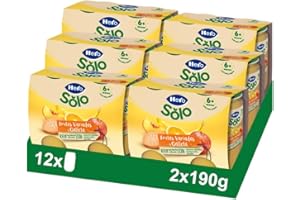 Hero Baby Tarrito Infantil - Tarritos Merienda de Frutas Variadas y Galleta, Sin Aceite de Palma, Sin Sal Añadida, Sin Azúcar Añadido, Bebé desde 6 Meses, Ingredientes 100% Naturales,6 Packs de 2x190g
