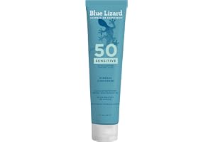 BLUE LIZARD Känsligt mineralsolskydd med zinkoxid 50+, vattenavvisande, UVAUVB-skydd med Smart Cap-teknik, parfymfri, känslig