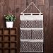 Hibote White Polka Dots Cotton Fabric Wall Door Cloth Hanging Storage Bag Case 6 Pocket Hanging bag Space Saver Gift Brown