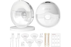 KISSBOBO Tiralatte elettrico doppio,19 livelli 4 modalità, 320 mmHg forte potenza di aspirazione tiralatte a mani libere, indolore estrae latte materno elettrico(Bianco 2 pezzi)