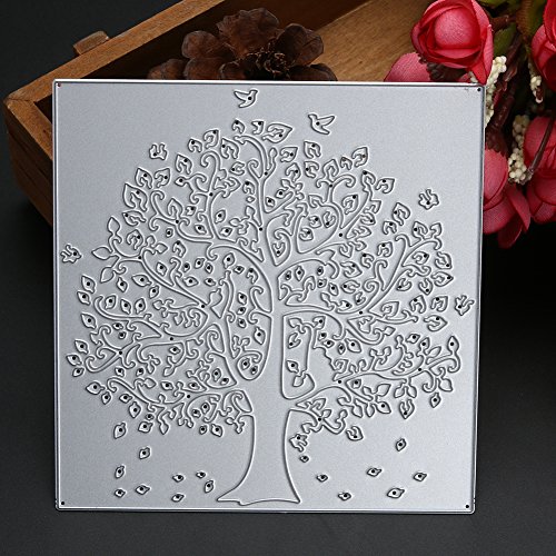 Amazingdeal365 idyllische Baum Metall Form Schablonen Schneiden DIY Dekor Sammelalbum Karten Buchzeichen Lesezeichen als Geschenk für Freunde Geburtstag Kinder,Kindergarten Hobby Schule Handarbeit Unterricht usw. Ein tolles Geschenk! - 3