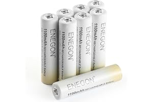 ENEGON AAA Rechargeable Batteries, 8-Pack Ni-MH 1.2V 1100mAh High Capacity, Low Self-Discharge Rechargeable AAA Batteries for Home & Office Devices