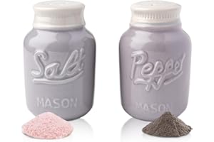 Comfify Vasi di Sale e Pepe Vintage Adorabile Decor Decor per Vintage, Rustico, Shabby Chic - Robusta Ceramica in Grigio – 100ml. capacità