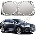XHRING Windshield Sun Shade Sunshade for Lexus NX NX300 NX350 NX300h NX350h NX250 NX200t NX450h NX 300 350 450h Hybrid EV Accessories 2015-2024, Car Front Window Sun Visor Shield