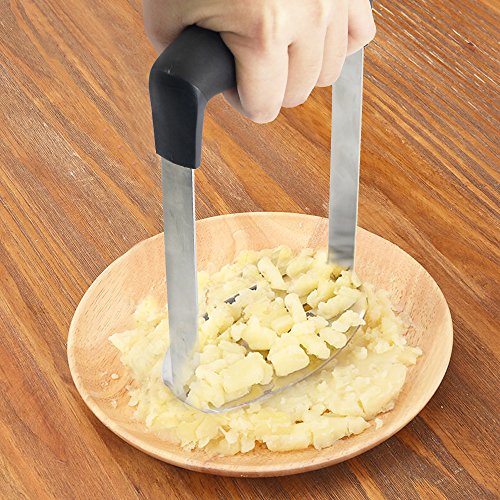 Zilong Kartoffelschleifer, Kartoffel-Schäler aus hochwertigem Edelstahl mit breitem und ergonomischem horizontalem Handgriff, Feines Gitter und Masche Platte, für glatte gestampfte Kartoffeln, Gemüse und Früchte - 3