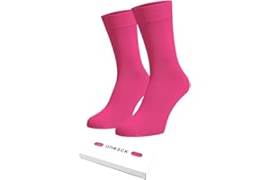 ONESCK Super Soft Cotton Dress Socks Vibrant Plain Colours for Men, Women