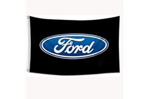 AMAKKFY Car Racing Flag Match with Ford Fans 3x5 Feet Fans Car Race Wall Hanging Banner for Garage Man Cave Party Decor