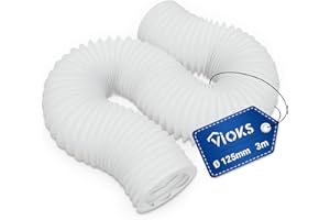 VIOKS Abluftschlauch Trockner Schlauch 3 m für 125mm Luftführungssysteme Trockner Abluftschlauch für Klimaanlage Schlauch Trockner Abluft