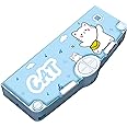 Minache Multifunction Pencil Case, Pencil Box with 2 Compartments for Students - Cartoon Pattern Stationery Set with Pop Out Scissors and Pencil Sharpener, one size