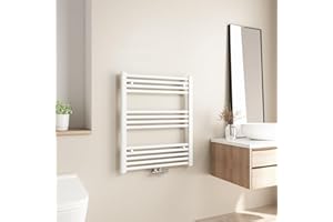 Heilmetz Scaldasalviette bagno, scaldasalviette a radiatore 70 x 60 cm termoarredo bagno (Bianco)