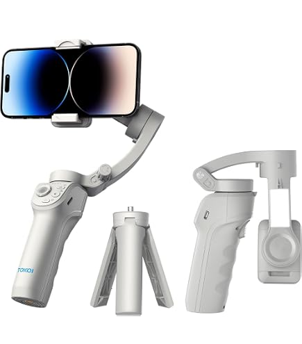 Stabilizzatore Smartphone Gimbal Pieghevole Con Luce Di Riempimento - Per Video Vlog, TikTok, Rotazione Automatica, Bluetooth