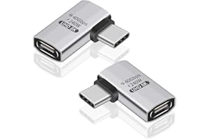 Duttek Adapter USB C pod kątem prostym (2 sztuki) adapter USB C żeński na męski – transfer danych 40 Gb/s, ładowanie 240 W, wideo 8K kompatybilny z Thunderbolt 4/3, MacBookiem, laptopem, telefonem i