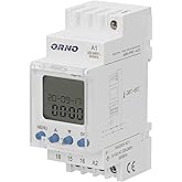 ORNO PRE-433 Minuterie Relais Temporisé Minuteur Numérique pour Montage sur Rail DIN Indicateur LED avec 52 Programmes Progra