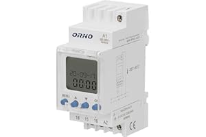 ORNO PRE-433 Minuterie Relais Temporisé Minuteur Numérique pour Montage sur Rail DIN Indicateur LED avec 52 Programmes Programmable