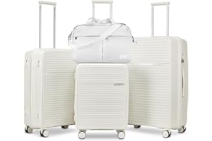 Joyway Juego de 4 Maletas, Equipaje Set de Cabina Viaje, Ultraligero ABS Rígidas Giratorias de 360°, Trolley Maleta Expandibles con Cerradura TSA Incluidas 1 Bolsa Impermeable