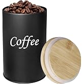 Airtight Coffee Canister, Ground Coffee Container, Airtight Coffee Jar, Metal Tin with Wooden Lid, Canister for Beans, Capsul