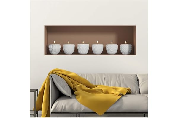 Stickers adhésifs Effet 3D | Stickers muraux chambre adulte Bougies - Sticker mural 3D - Stickers muraux 3D - Decoration Murale Salon/Decoration maison Adhesif Mural Trompe l'oeil Chambre | 30x90cm