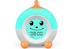iHoo Ready to Wake Wecker für Kinder, Schlaf Training Kinder Wecker mit Emoji & Licht, Kleinkinder Nacht Licht Uhr für Kinderzimmer