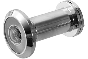 Schürberg Türspion mit Sichtschutz - Chrom Optik - Bohrloch Ø 16mm - Spion für 37-58mm Türen - Hochwertige Echtglaslinse - Weitwinkel 200°
