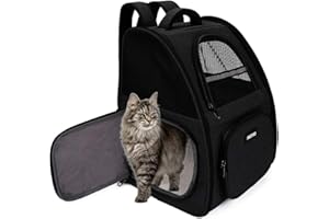 FREESOO Transportin Gato Mochilas para Gatos y Perro Bolsa para Mascotas Transporte Plegable Portador de Viaje Transpirable Carga Máxima 6.5 kg para Vajar en Tren/Automóvil/Restaurante/Avión
