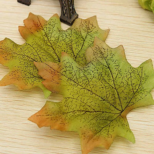 Preisvergleich Produktbild Bluelover 50 Stück Künstliche Ahorn Blätter Home Dekoration-Gelb