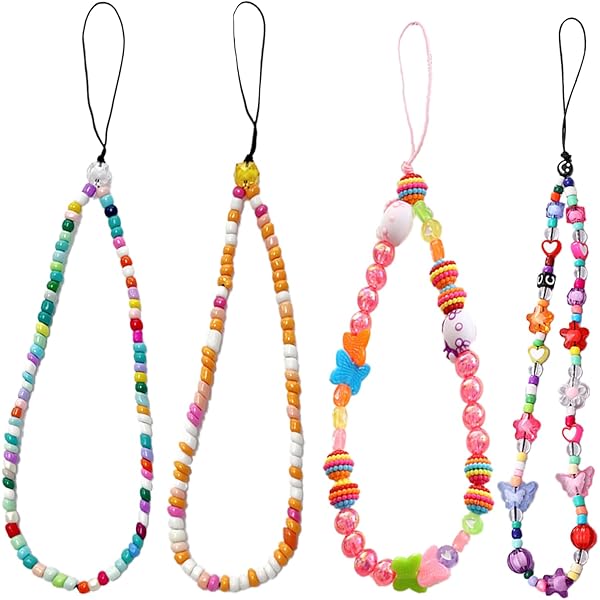 Set 4 Cordini Per Cellulare Con Perline - Lacci Antiperdita Per Telefono, Design Fashion - Foto 8