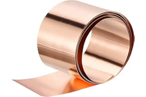 sourcing map Copper Sheet Roll 3500mm x 200mm x 0.3mm, 99.9% Pure Copper Strip Copper Flashing Metal Foil Plate for Electricity DIY Projects (Multiple Sizes)