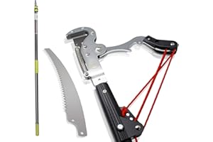 AMAZY Iceberk | Podadora telescópica (1,20 – 3,70 m) + sierra – Tijeras de podar telescópicas para árboles y arbustos – Sin necesidad de escalera