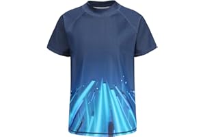 MOON TREE Boys Rash Vest Short Sleeve Rash Guard Shirts Swim Shirt