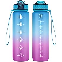 Binudum 1L Tritan Trinkflasche - BPA-frei Mit Zeitmarkierung Für Sport & Alltag