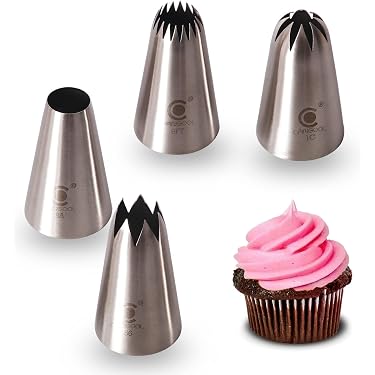 RoseFlower 7-teiliges Spritztüllen-Set Aus Edelstahl – Profi-Düsen Für Torten, Kuchen & Deko – Inkl. Aufbewahrungsbox