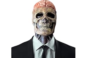 AUSTUFF Halloween Skull Mask，Scary Full Head Horror Mask with Movable Jaw, Scary Realistic Latex Helmet Cosplay Party Props
