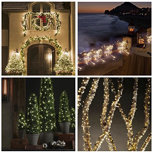 B-right® 22M 200 LEDs Kupfer Lichterkette, Wasserdicht IP44, Warmweiß, LED Solar Lichterkette, LED Solarlichterkette, Innen- und Außen Weihnachtsbeleuchtung für Weihnachten / Hochzeit / Party - 7