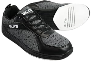 ELITE Pinnacle Bowlingschuhe für Herren – leicht, universelle Gleitsohlen, bequem und leistungssteigernd, Grau