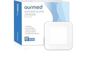 OURMED Lot de 25 pansements stériles auto-adhésifs stériles 15 x 15 cm avec forte adhérence, protège contre les coupures et les rayures, s'enlève sans douleur, emballage individuel