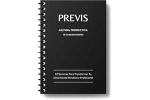 Previs Agenda Productiva y Organizadora Diaria, Semanal y Mensual con Objetivos, Propósitos y Retos - Agenda Empresarial y Personal - Crecimiento Personal y Profesional