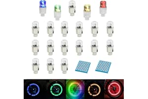 LZYMSZ 20PC Wheel Valve Light, Led Flash Wheel Tyre Valve Stem Cap Lights for Car Bike Bicycle Motorbicycle, Spoke Lights Valve Caps Accessories (3MULTI)