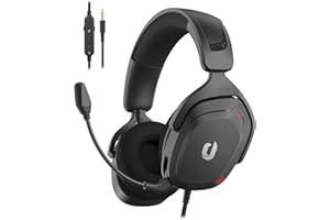 JIMYIU Gaming Headset with Mic for Xbox One, 3.5mm Jack Wired Gamer Headphones with Noise Cancelling Microphone for pc,mac, Xbox Series X|S, PS4, PS5,Black