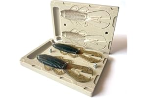 Smedioks Hochwertige, weiche Kunststoff-Form, Köderherstellung, Spritzgussformen, Angelköder, 2 Mulden, Googan Bandito Bug 10,2 cm