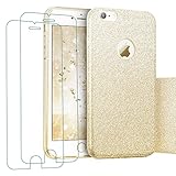 iPhone 7 Hülle + 2x Panzerglas, iLiebe® Glitzer...