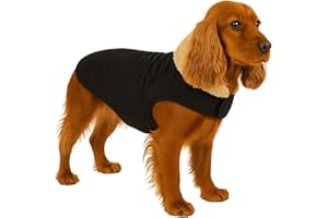 Manteau Chien – Flamingo Bonnie Noir – A:45cm B:36–44cm C:58–64cm – Polyester – déperlant – intérieur en Peluche Douce – Fermeture Velcro
