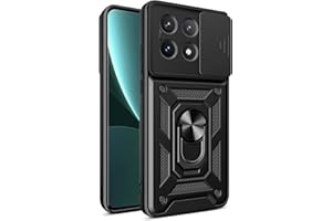 RankOne POCO F6 Pro etui na telefon komórkowy (6,67 cala) PC pierścień pancerz Push Window Anti Drop Case Cover - czarny