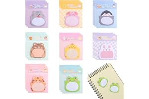 Rhys 480 Hojas Notas Adhesivas de Animales, Mini Sticky Notes, Blocs de Notas de colores para Recordatorios, Planificadores, Mensajes, Escuela, Oficina