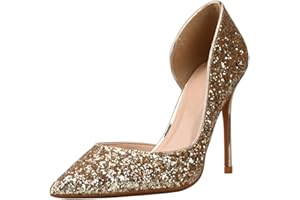 wealsex Escarpin Paillette Degrade Talon Doree Sandales Talon Haut Aiguilles Bout Pointu Chaussure Élégant Soirée Mariage Bal Femme 40 41 42