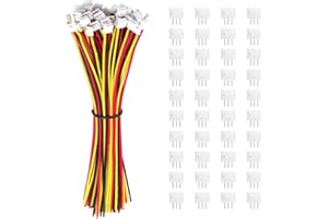 Lyeteung 40 Paires JST 1.5 ZH 3 Pin Connecteur, Micro JST ZH 1.5 3-Broches Connecteur Plug Mâle avec Câble de 150mm 26AWG et Femelle